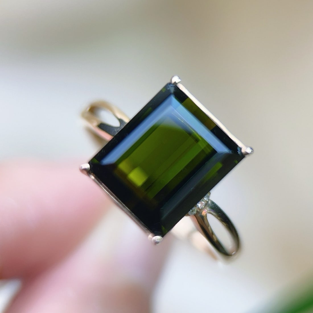 14k Gold 4.32 Ctw Natural Tourmaline & Diamond Ring - 2