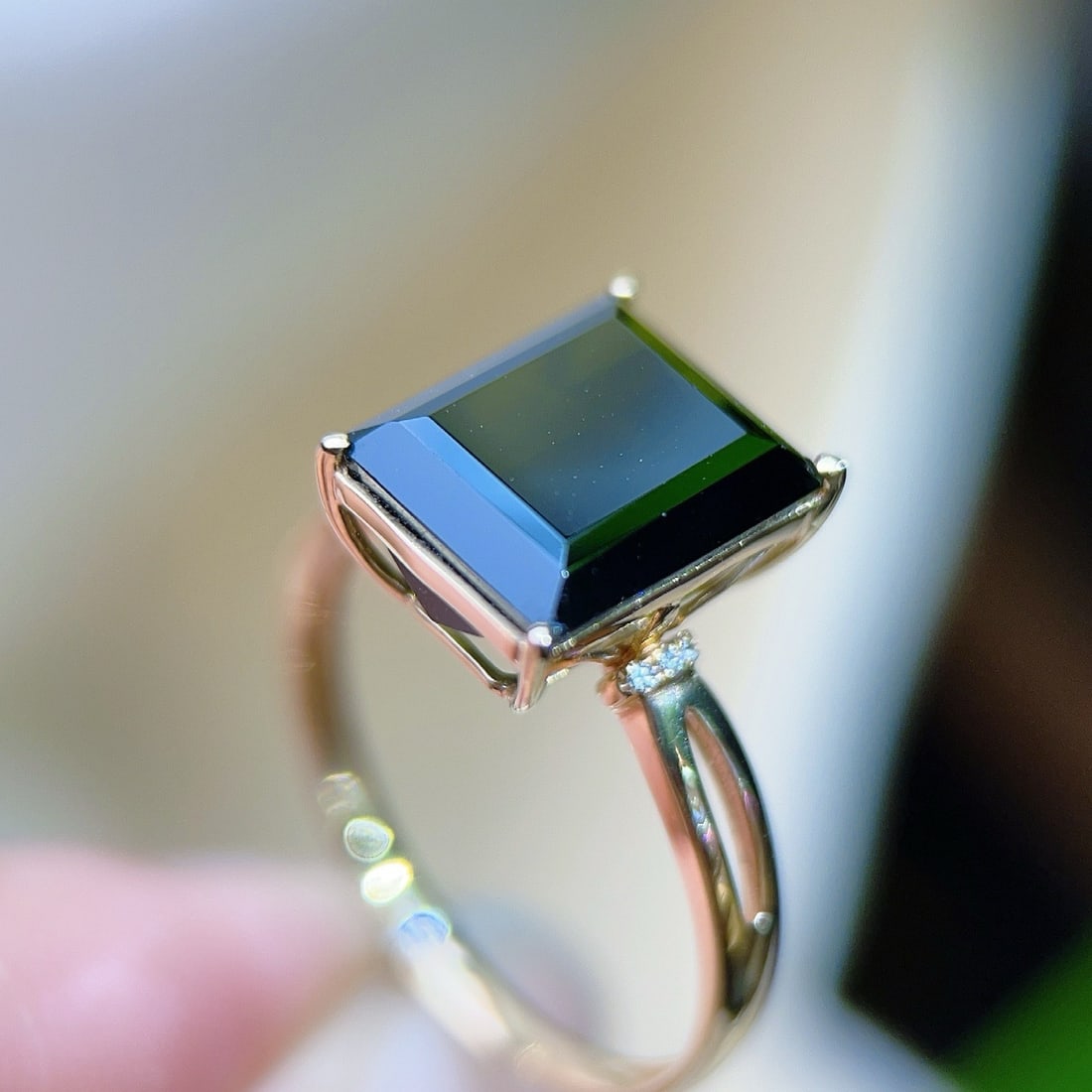 14k Gold 4.32 Ctw Natural Tourmaline & Diamond Ring - 4