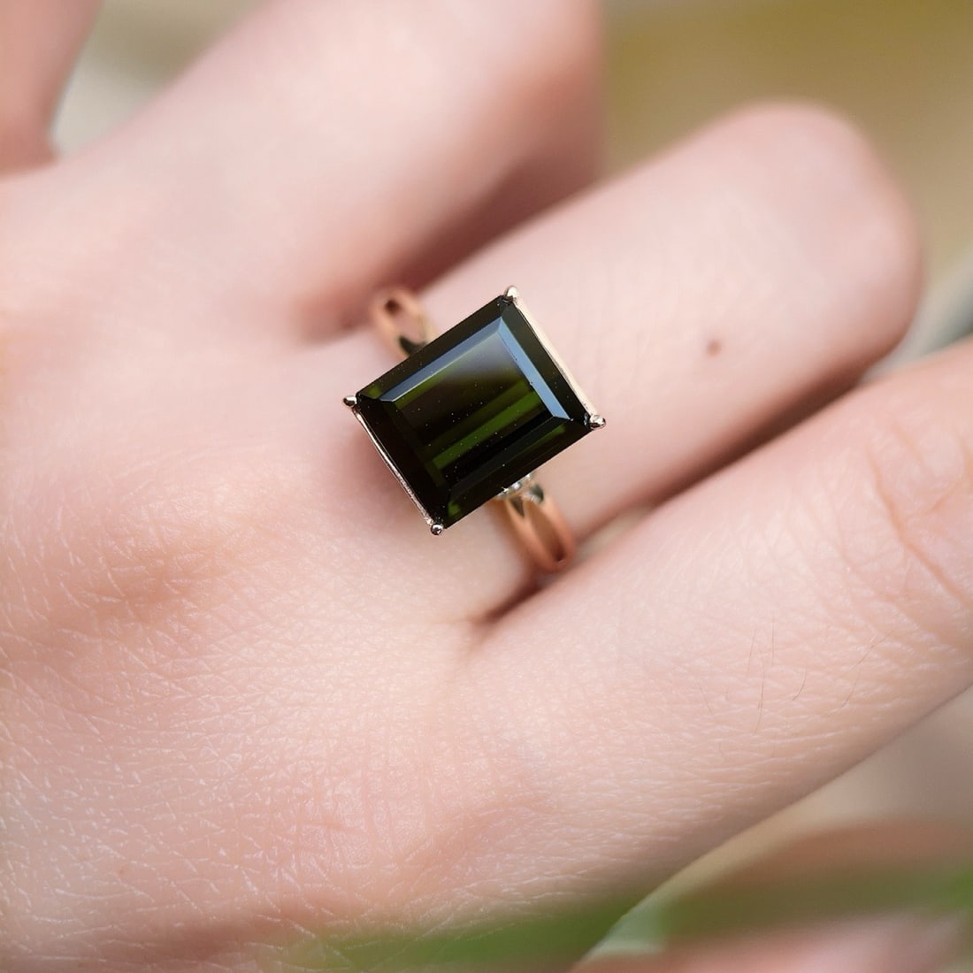 14k Gold 4.32 Ctw Natural Tourmaline & Diamond Ring - 6