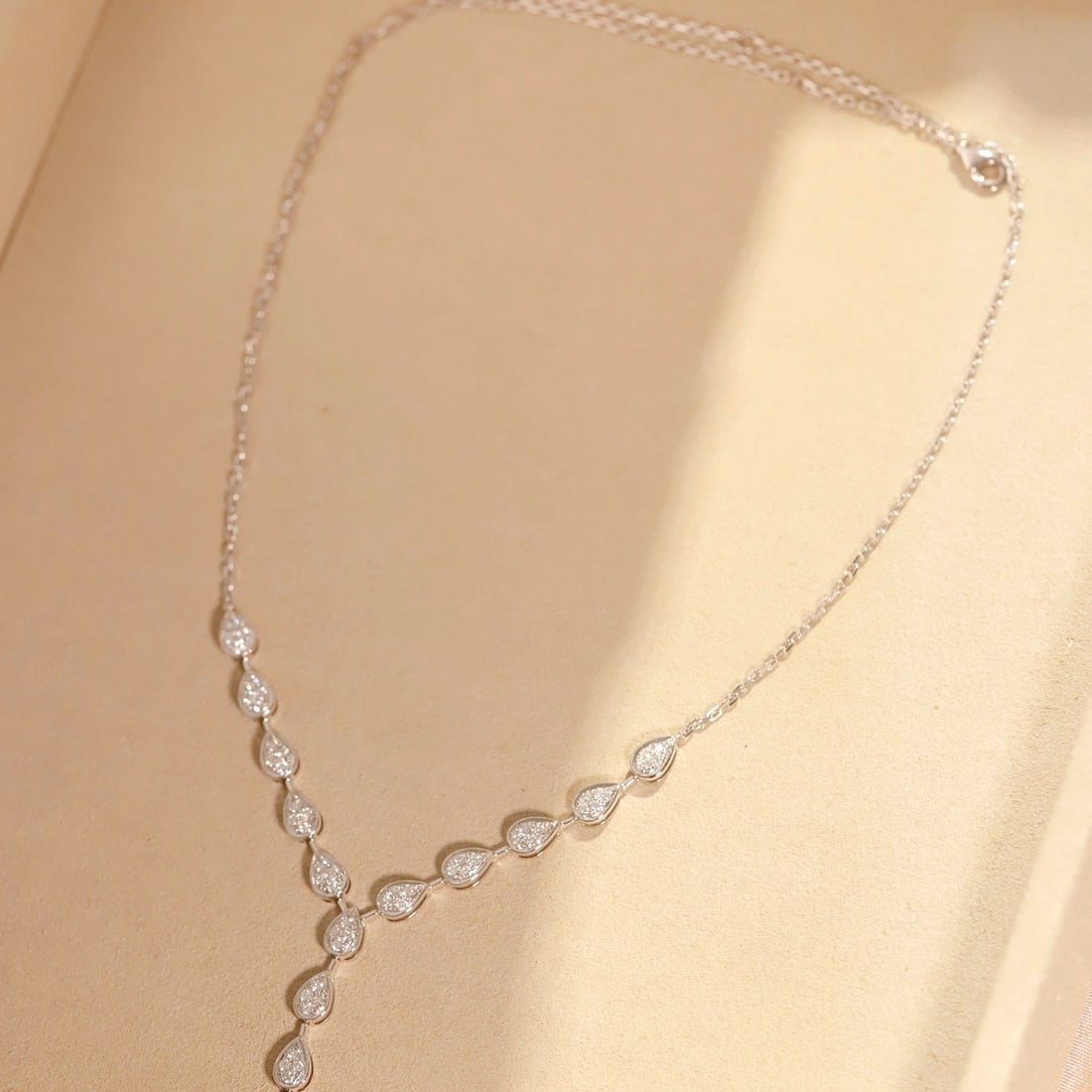 14k Gold 0.80 Ct Natural H Diamond Necklace - 4