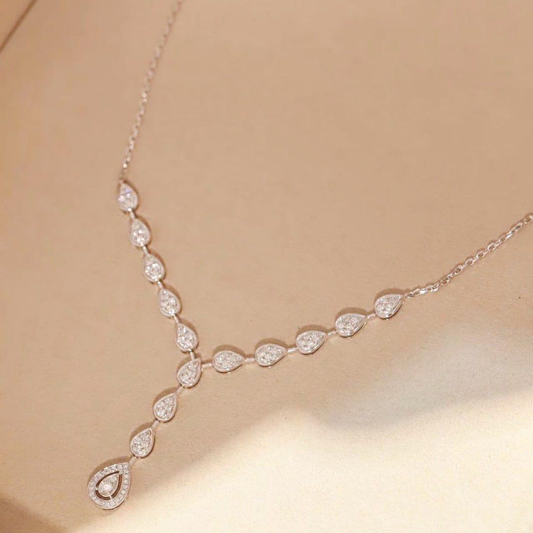 14k Gold 0.80 Ct Natural H Diamond Necklace - 5