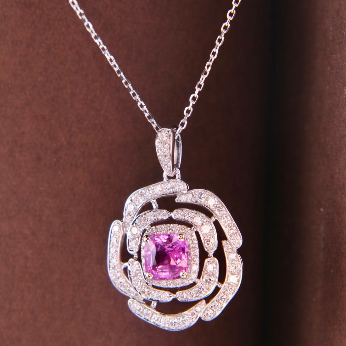 14k Gold 1.46 Ctw Natural Sapphire & Diamond Pendant( Without Chain ) - 6