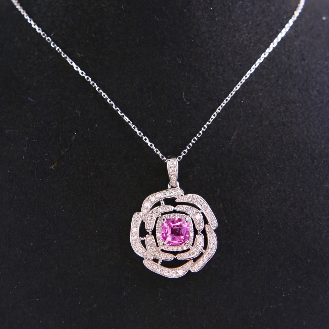 14k Gold 1.46 Ctw Natural Sapphire & Diamond Pendant( Without Chain ) - 7