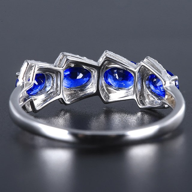 14k Gold 1.58 Ctw Natural Sapphire & Diamond Ring - 4