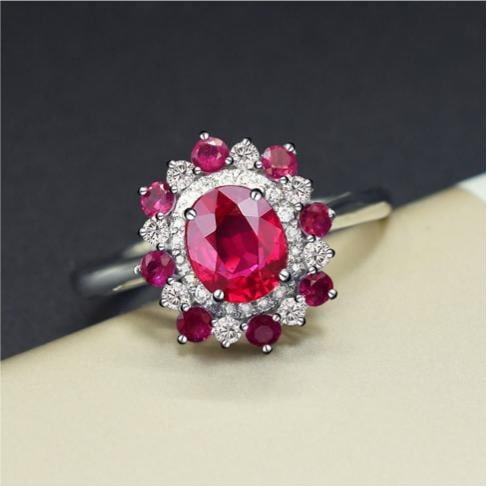 14k Gold 1.27 Ctw Natural Ruby & Diamond Ring - 4
