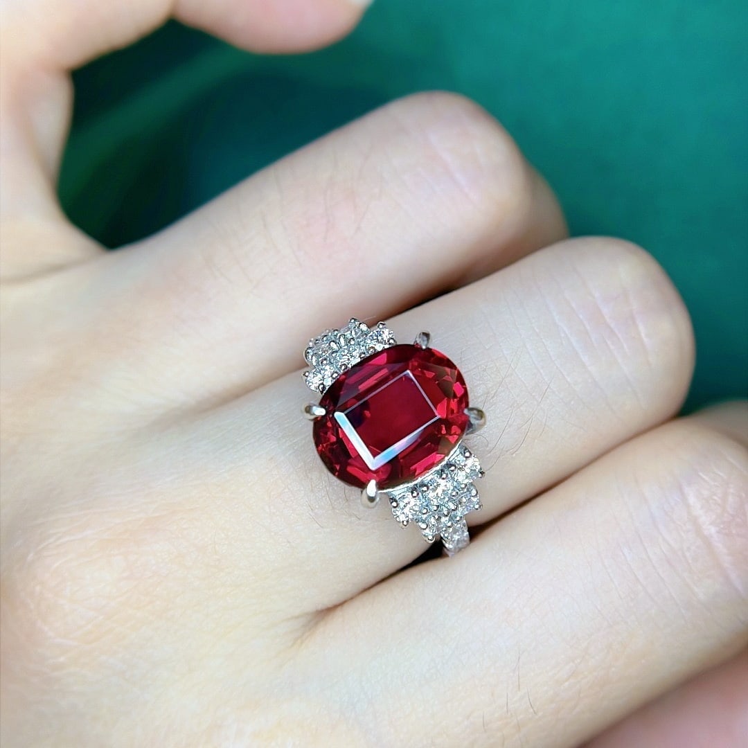 14k Gold 8.74 Ctw Natural Tourmaline & Diamond Ring - 4