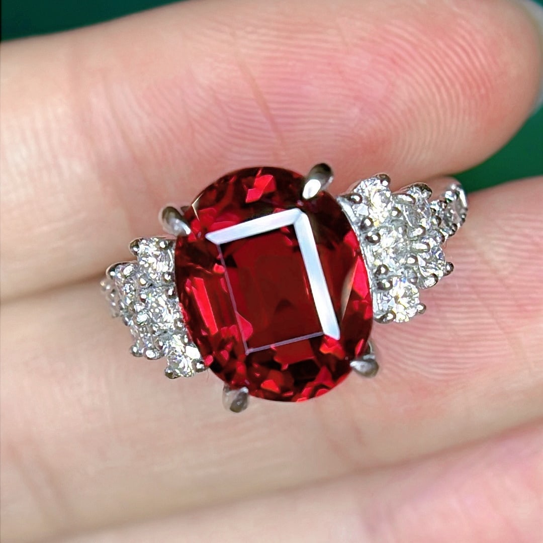 14k Gold 8.74 Ctw Natural Tourmaline & Diamond Ring - 5