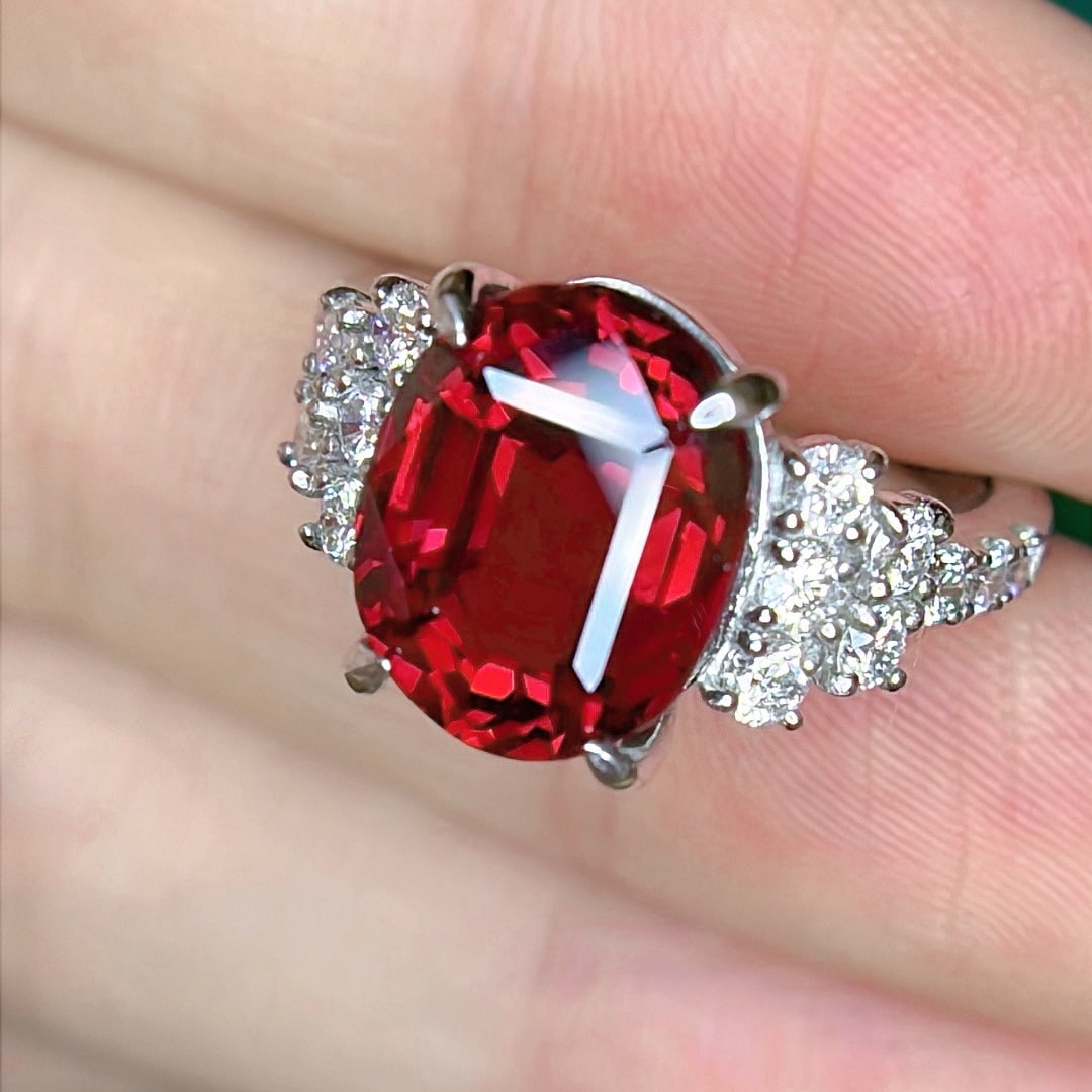 14k Gold 8.74 Ctw Natural Tourmaline & Diamond Ring - 8