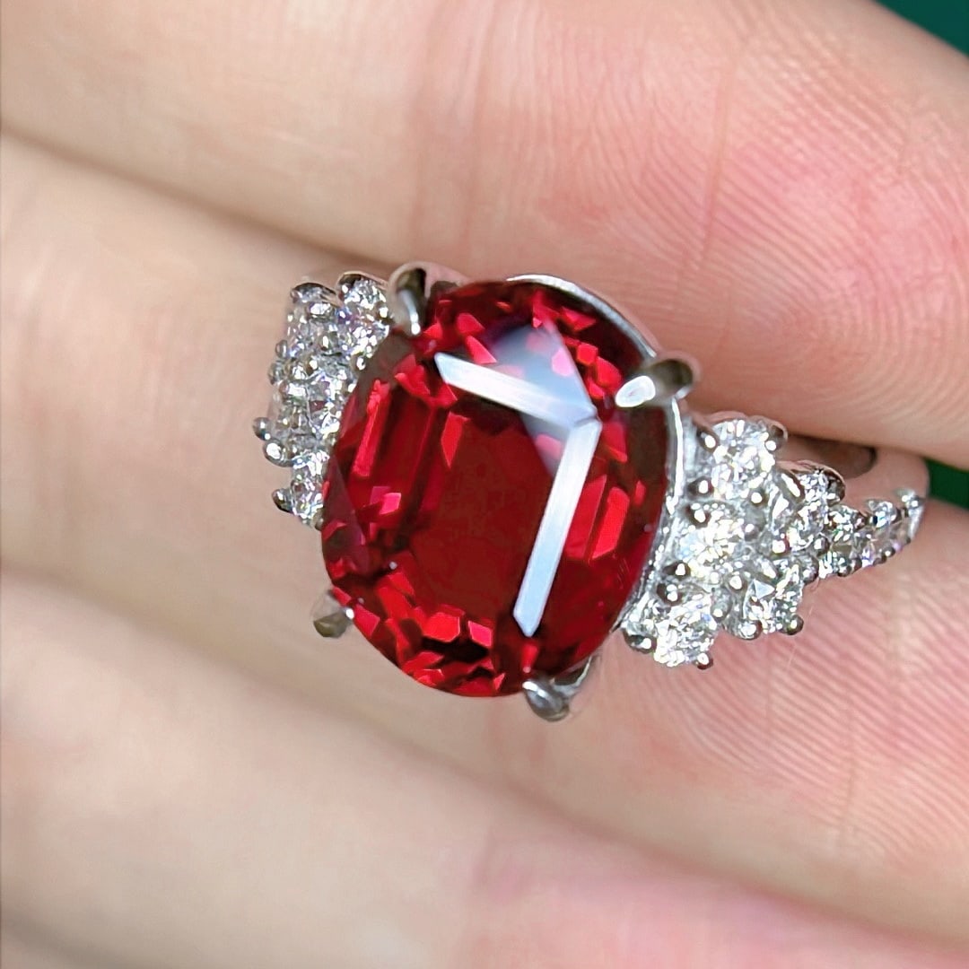 14k Gold 8.74 Ctw Natural Tourmaline & Diamond Ring - 9