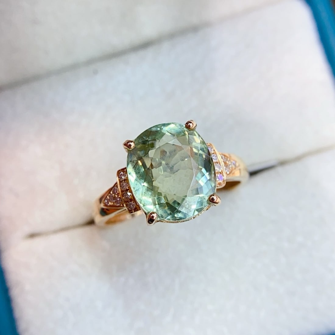 14k Gold 4.3 Ct Natural Tourmaline & Diamond Ring - 3