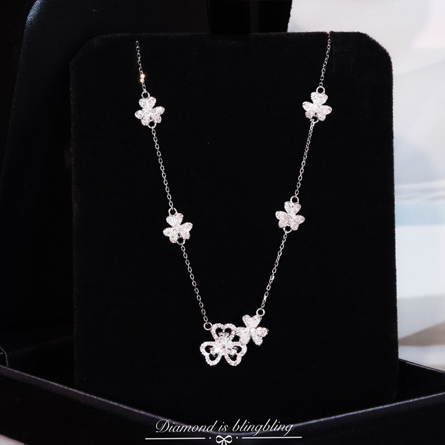 14k Gold 0.43 Ct Natural H Diamond Necklace - 2