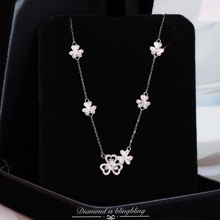 14k Gold 0.43 Ct Natural H Diamond Necklace - 5