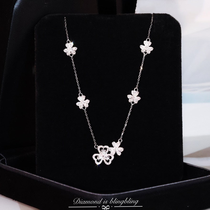 14k Gold 0.43 Ct Natural H Diamond Necklace - 6