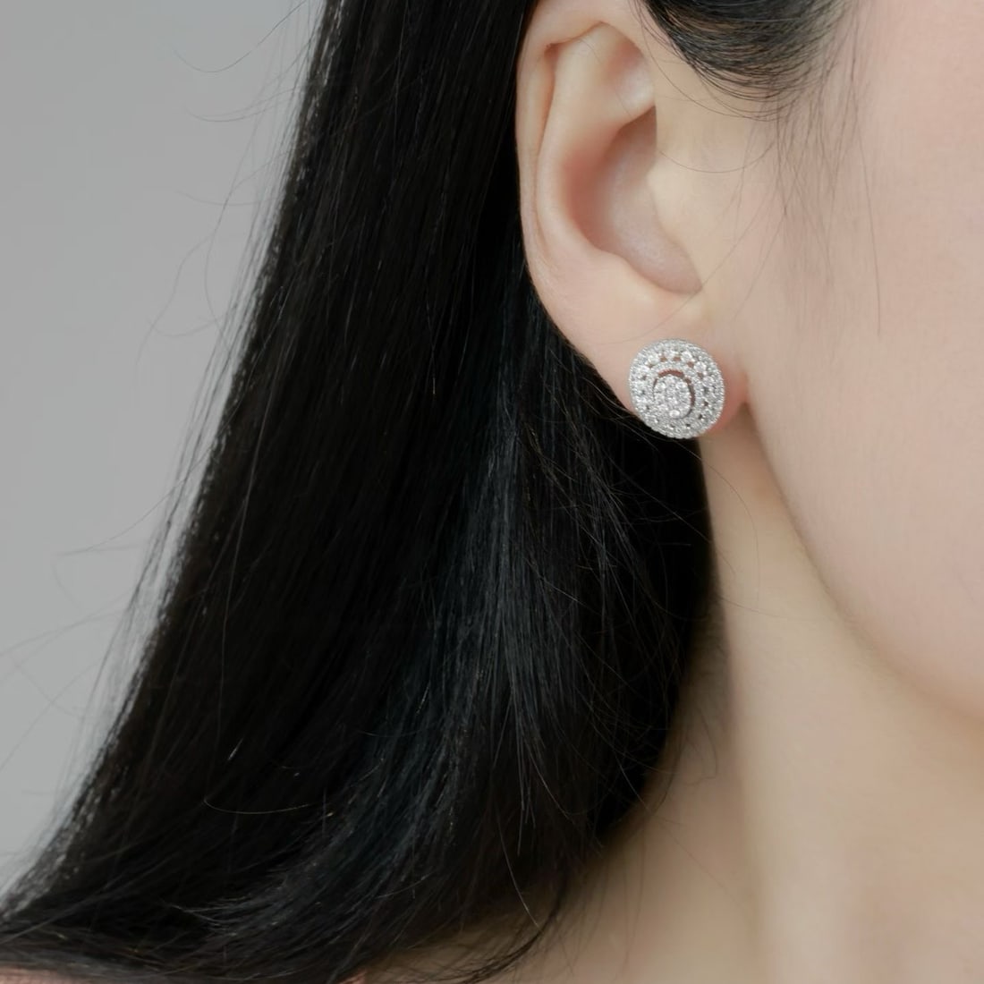14k Gold 1.00 Ct Natural H Diamond Earrings - 4
