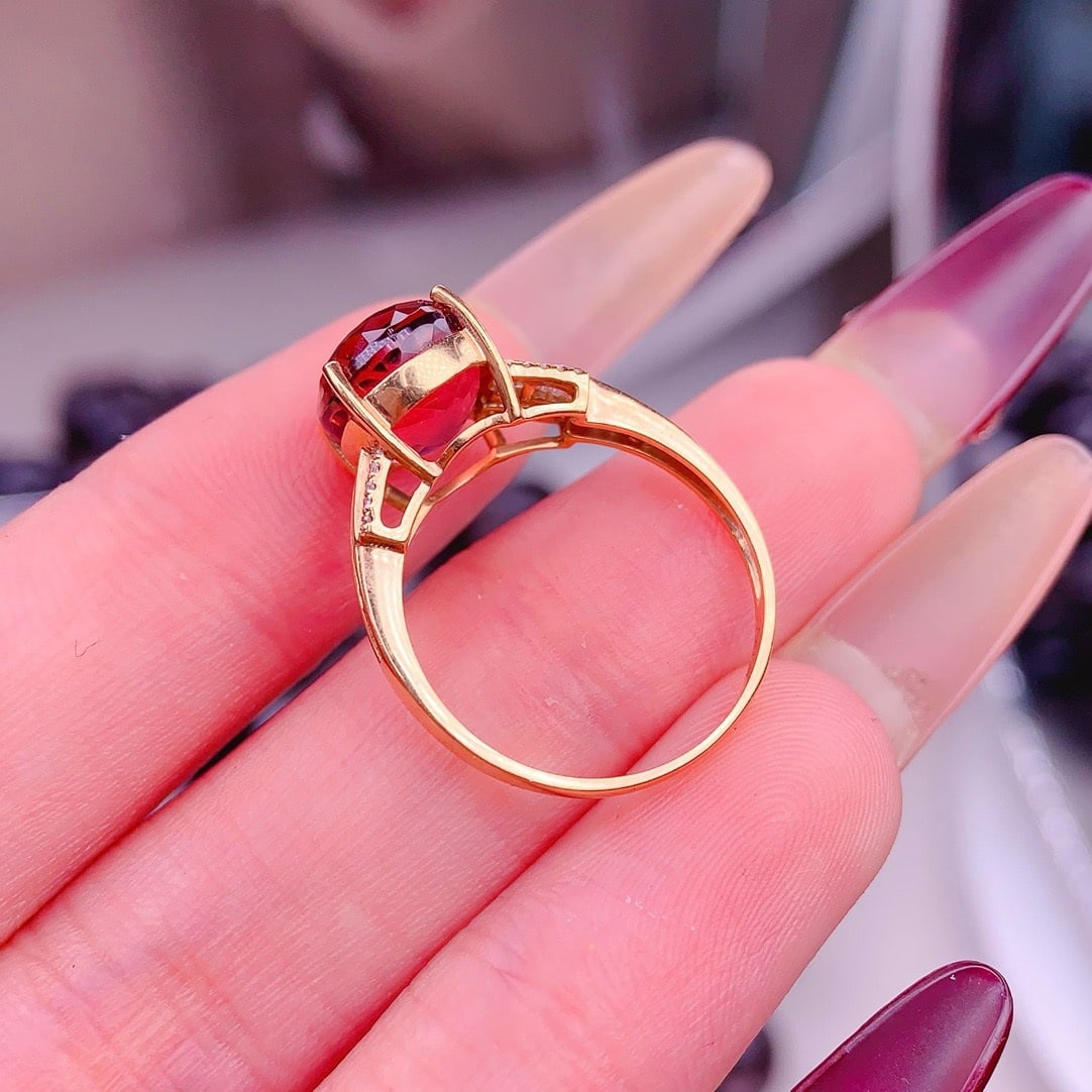 14k Gold 4.5 Ct Natural Tourmaline & Diamond Ring - 6
