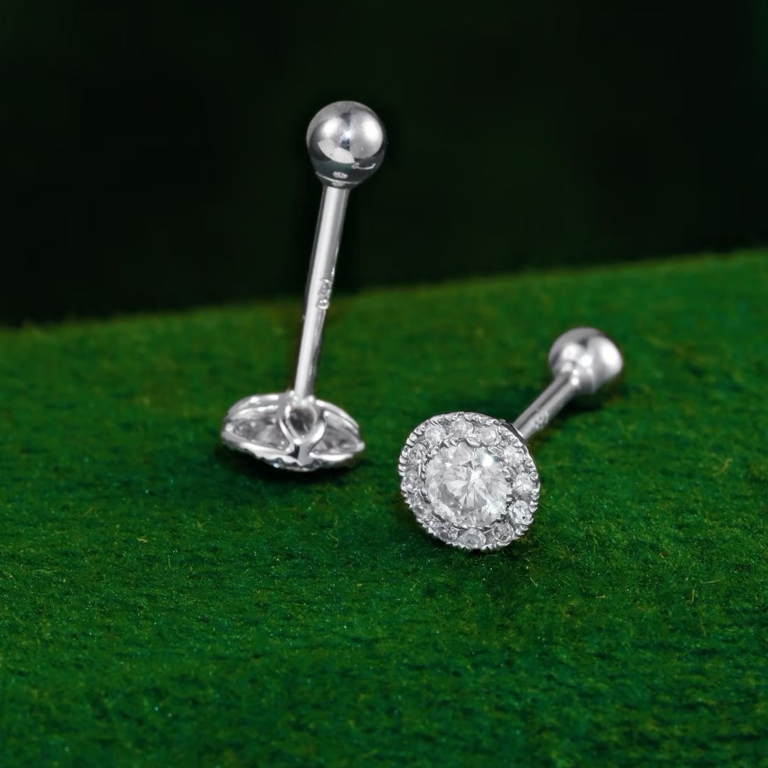 14k Gold 0.40 Ct Natural H Diamond Earrings - 4