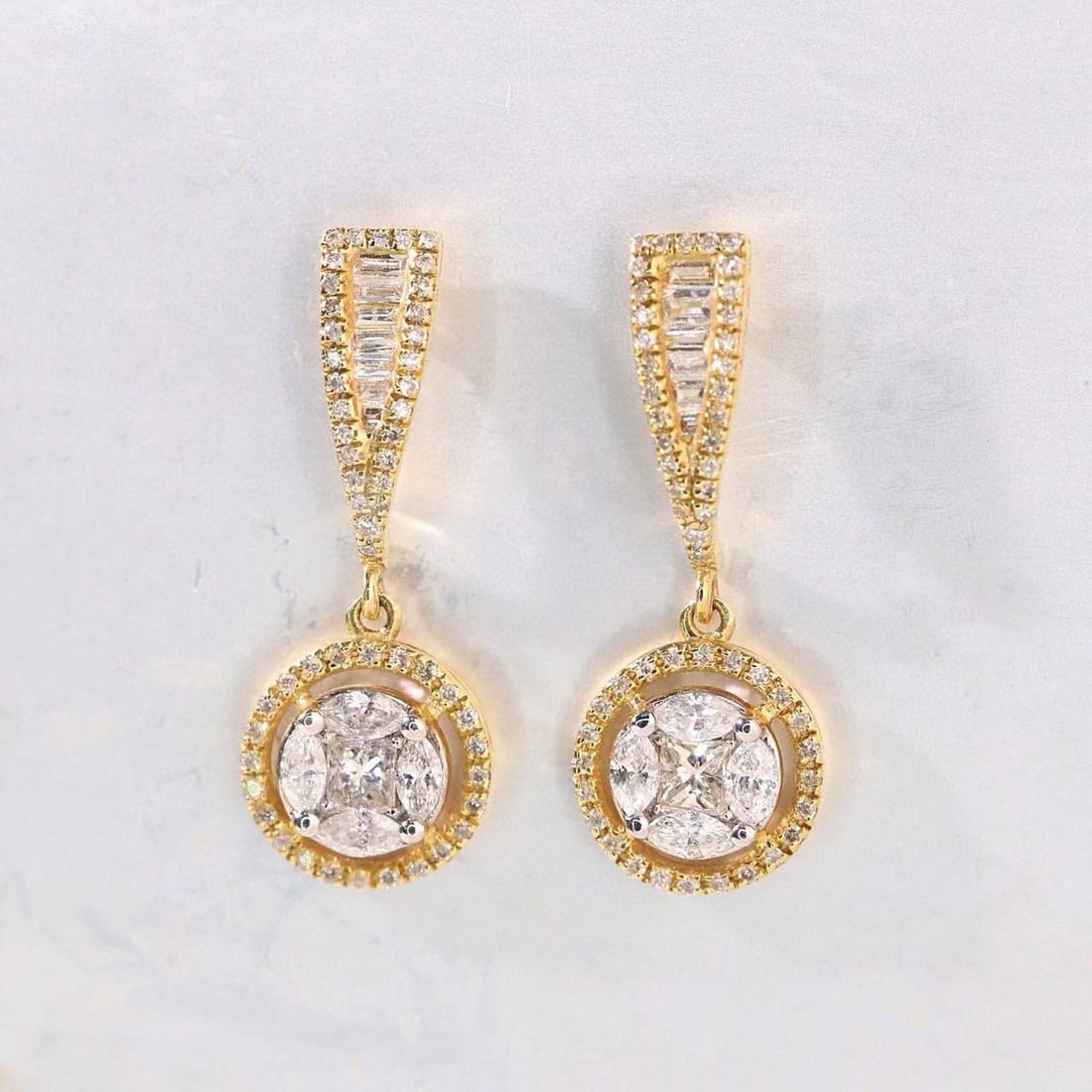 14k Gold 0.60 Ct Natural H Diamond Earrings - 2