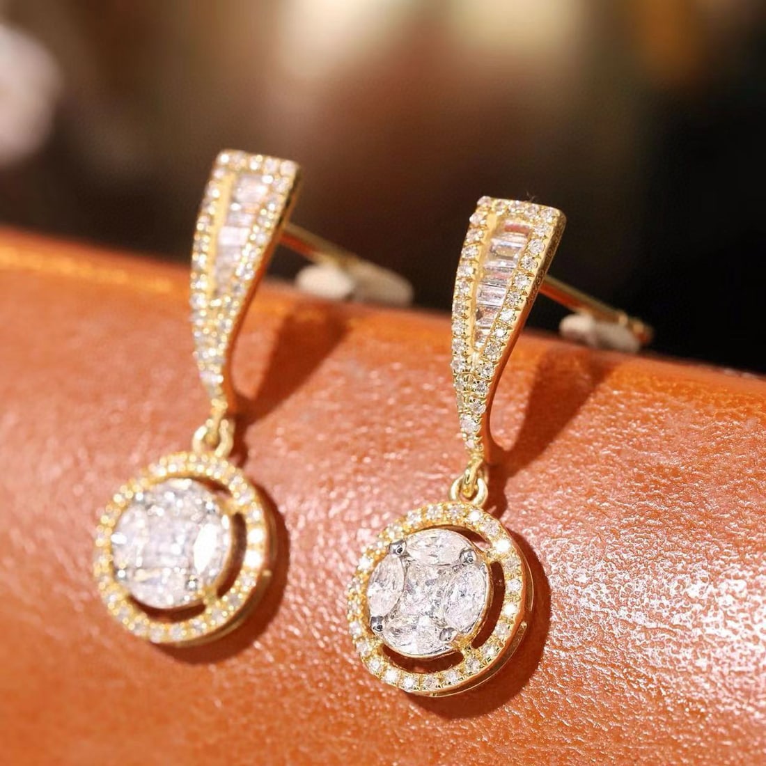 14k Gold 0.60 Ct Natural H Diamond Earrings - 8