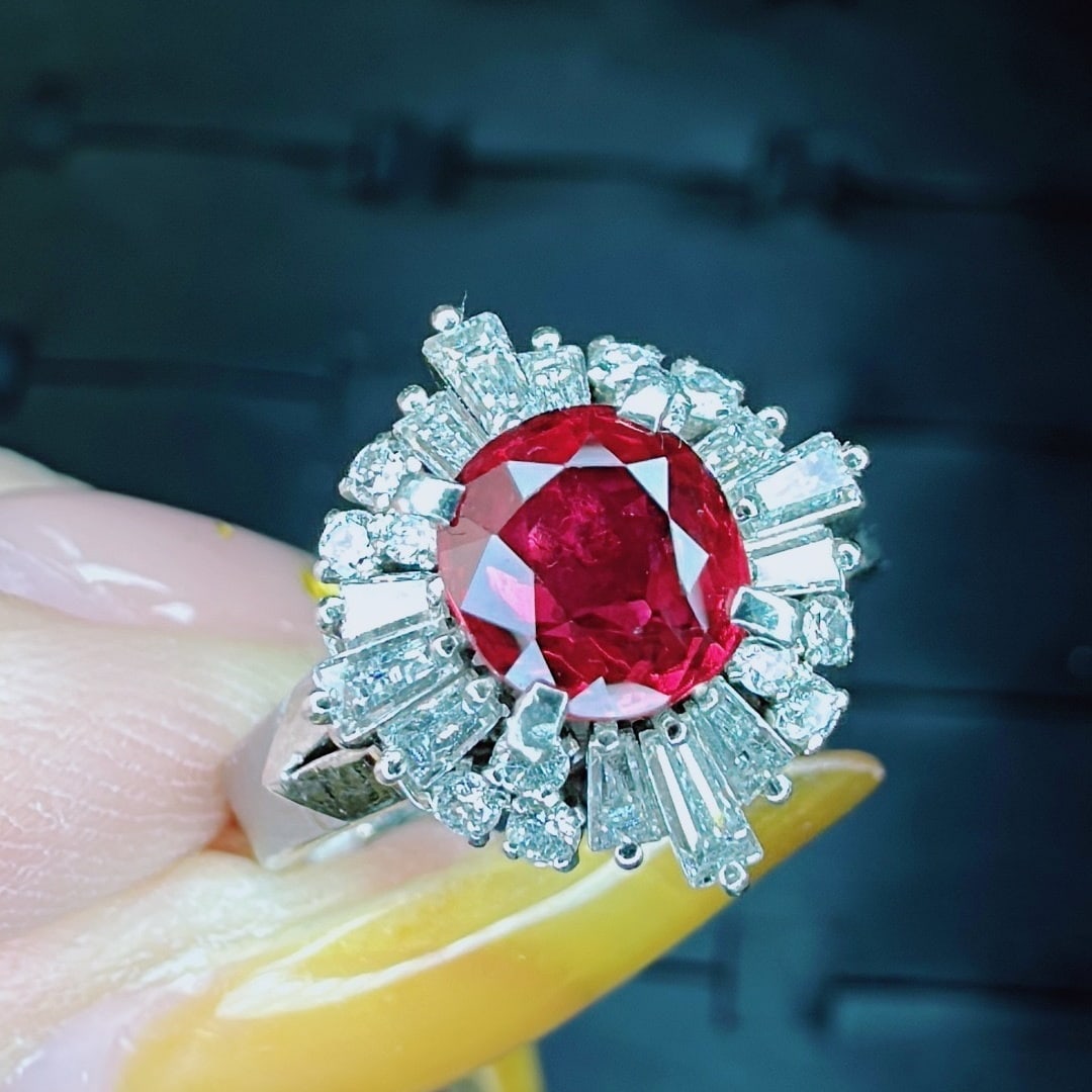 14k Gold 1.58 Ctw Natural Ruby & Diamond Ring - 5