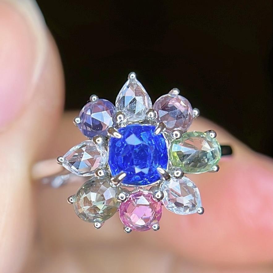 14k Gold 2.25 Ct Natural Sapphire Ring: Ref:231185156 // gold content:14k gold // ring size:7. 25us // // main gemstone:sapphire // shape:multiple // carat weight:2. 25ct // color:color // treatment:natural // Condition: New Low Estimate: