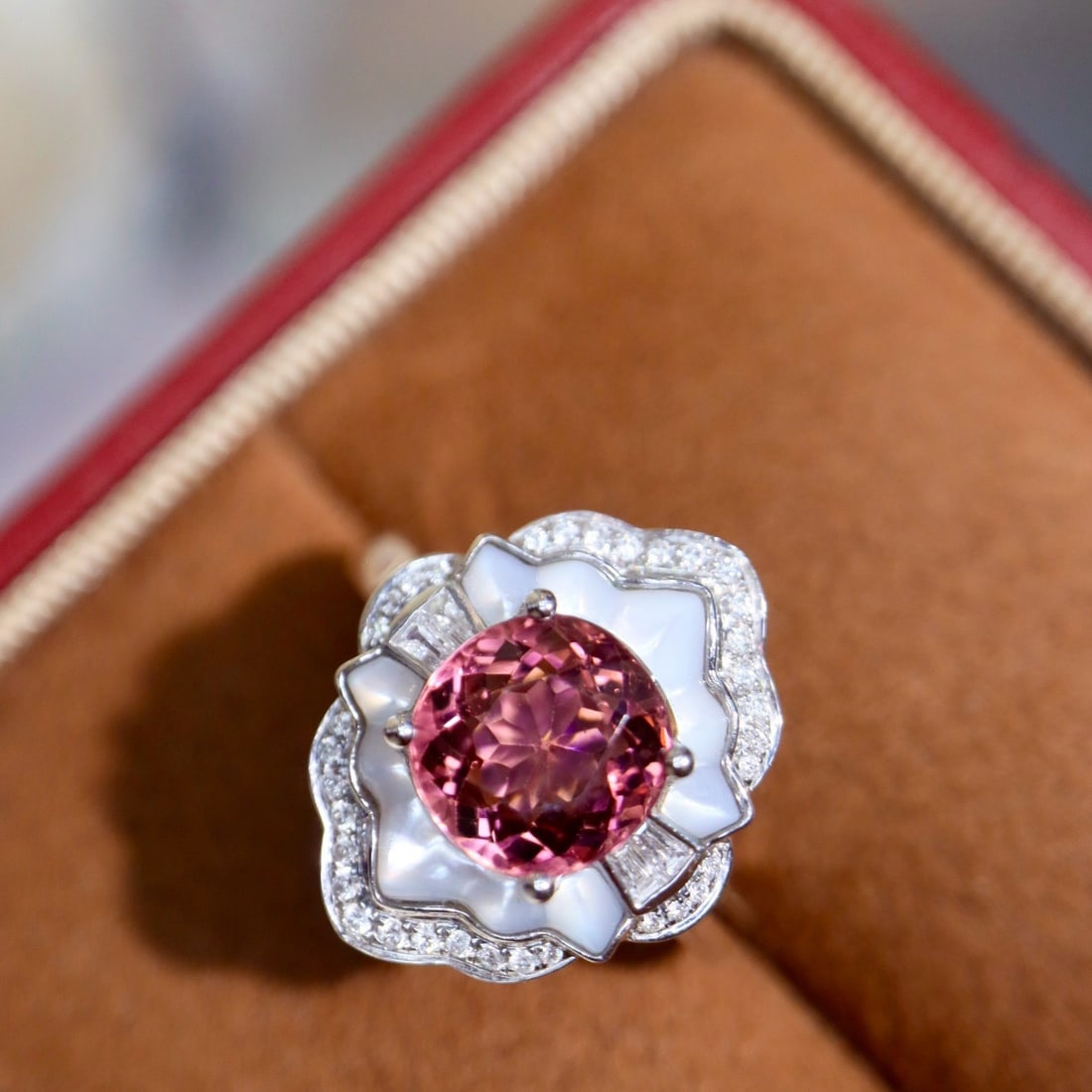 14k Gold 2.16 Ctw Natural Tourmaline & Diamond Ring - 4