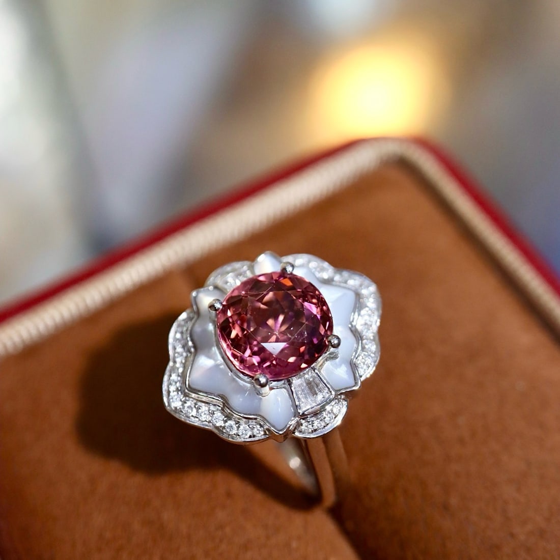 14k Gold 2.16 Ctw Natural Tourmaline & Diamond Ring - 5