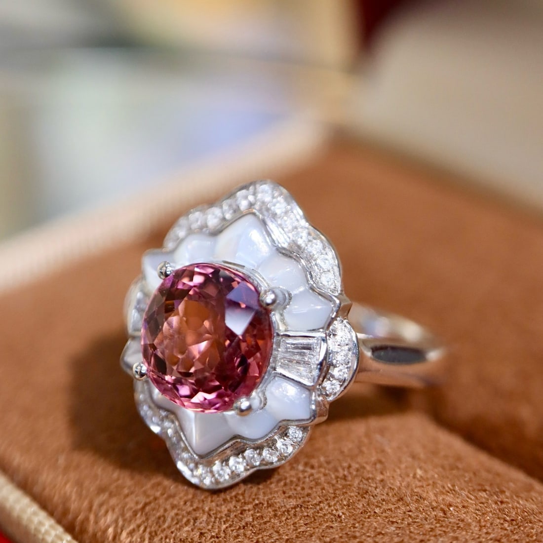 14k Gold 2.16 Ctw Natural Tourmaline & Diamond Ring - 8
