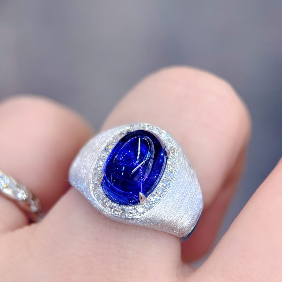 14k Gold 5.05 Ctw Natural Tanzanite & Diamond Ring - 2