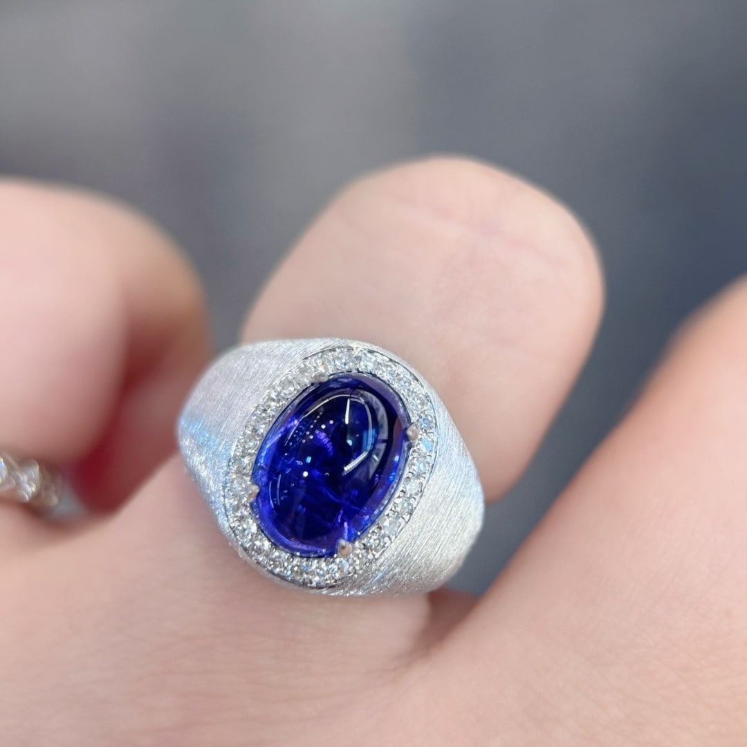 14k Gold 5.05 Ctw Natural Tanzanite & Diamond Ring - 3