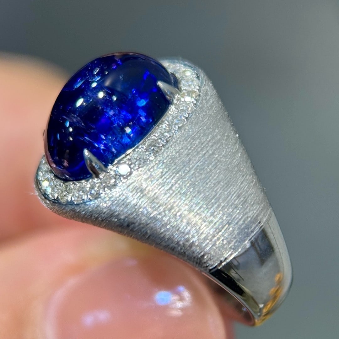 14k Gold 5.05 Ctw Natural Tanzanite & Diamond Ring - 5