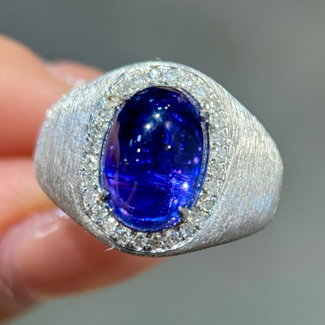 14k Gold 5.05 Ctw Natural Tanzanite & Diamond Ring - 6