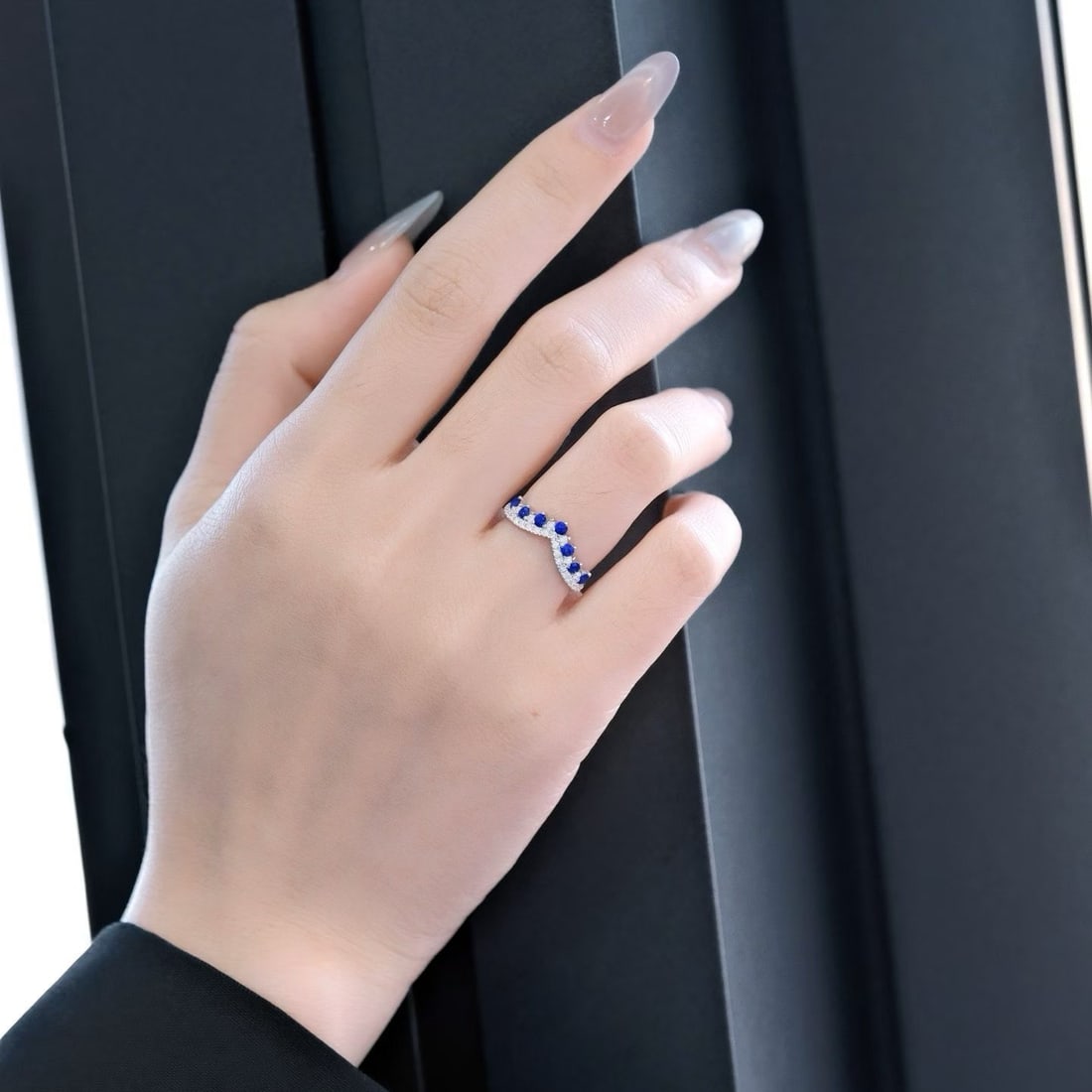 14k Gold 0.65 Ctw Natural Sapphire & Diamond Ring - 4