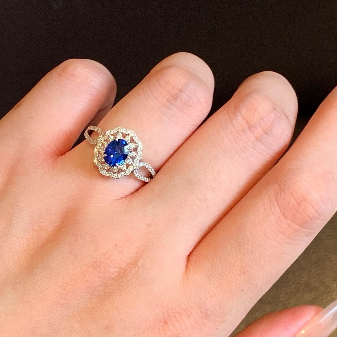 14k Gold 1.58 Ctw Natural Sapphire & Diamond Ring - 5