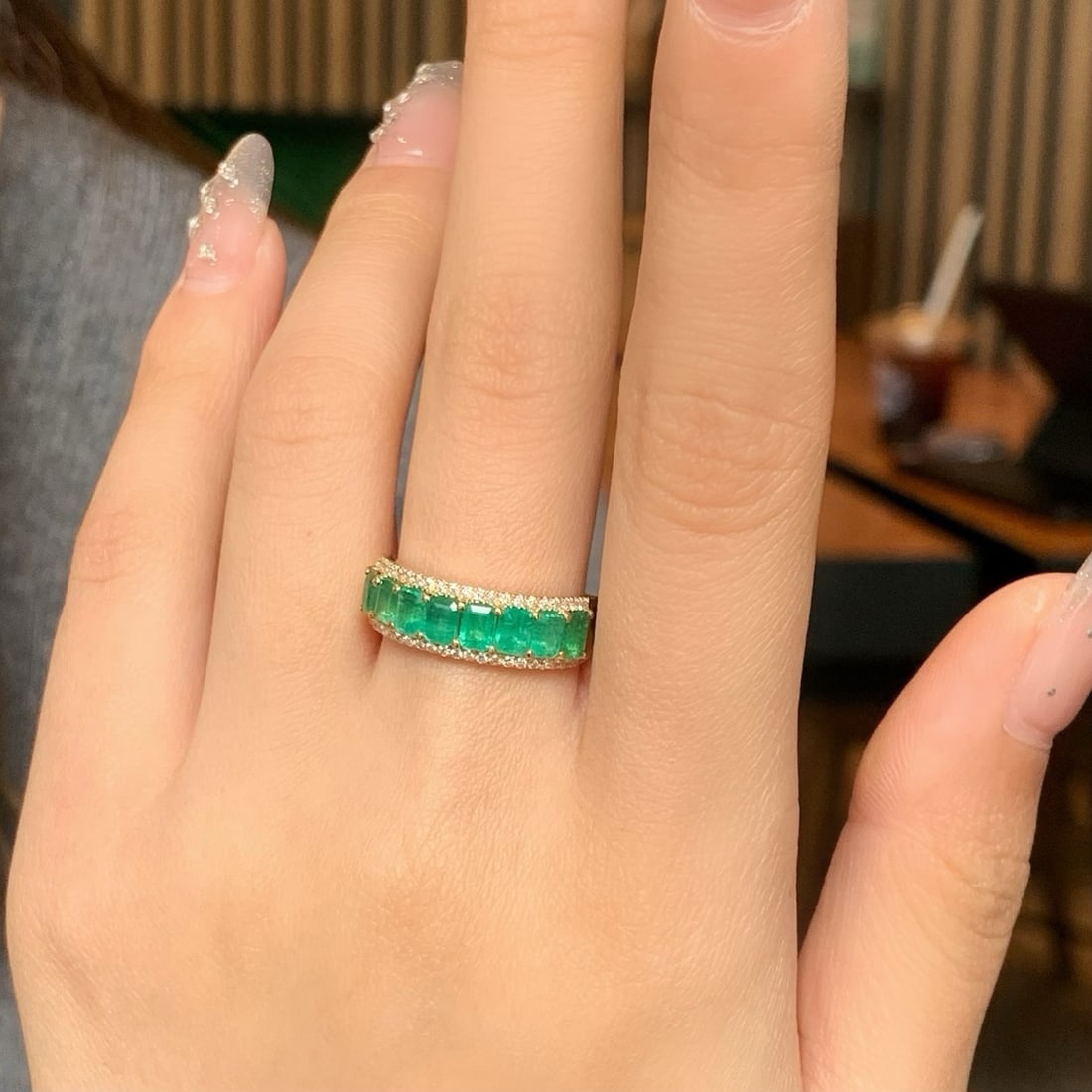 14k Gold 2.04 Ctw Natural Emerald & Diamond Ring - 7