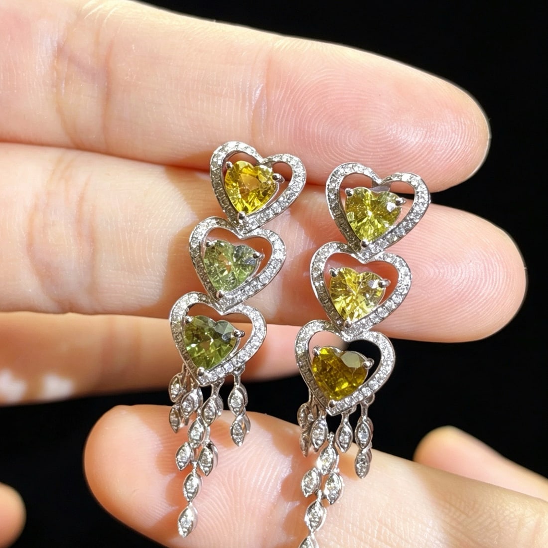 14k Gold 3.95 Ctw Natural Sapphire & Diamond Earrings - 3