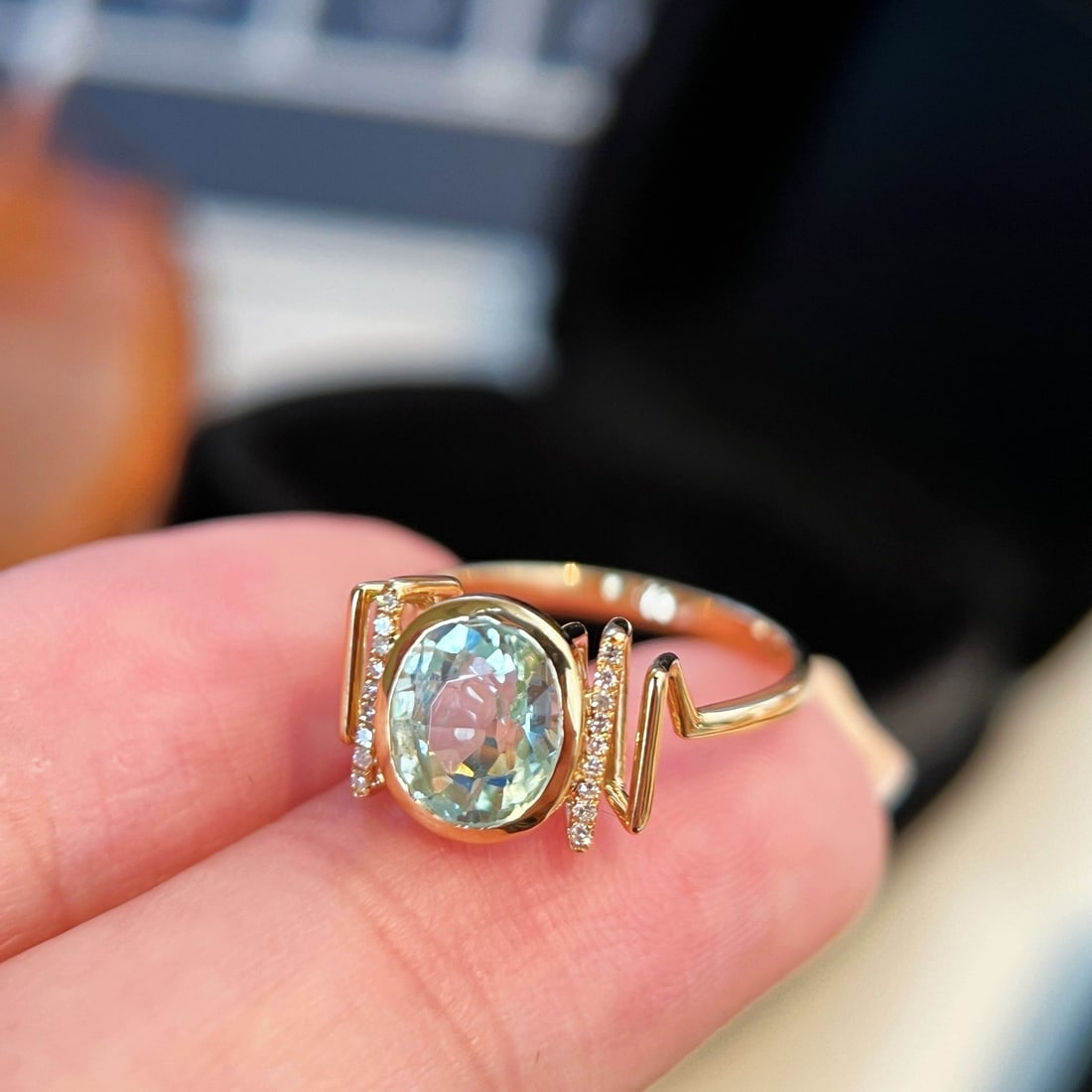 14k Gold 1.9 Ct Natural Tourmaline & Diamond Ring - 2