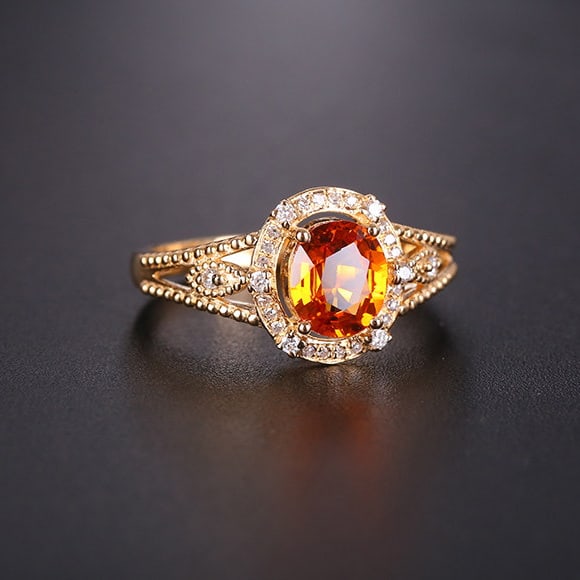 14k Gold 1.19 Ctw Natural Sapphire & Diamond Ring - 2