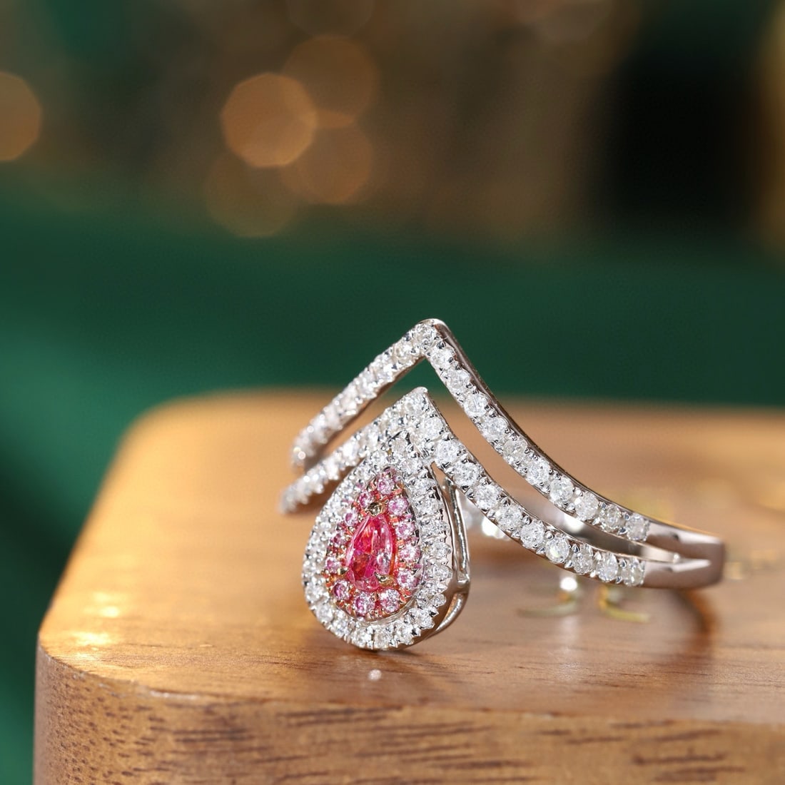 14k Gold 0.5 Ctw Natural Pink Diamond & Diamond Ring - 4