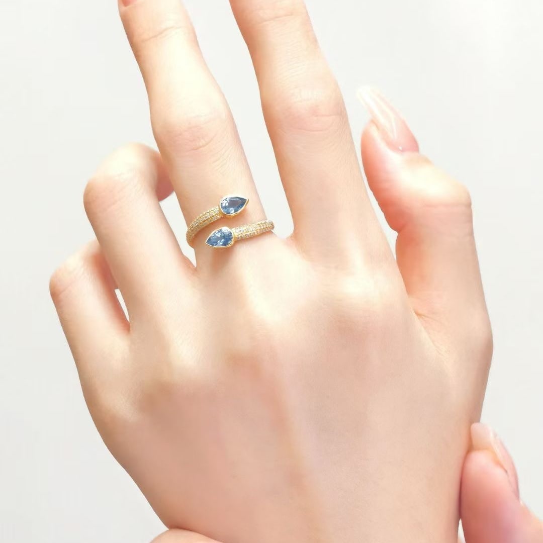 14k Gold 1.04 Ctw Natural Aquamarine & Diamond Ring - 2