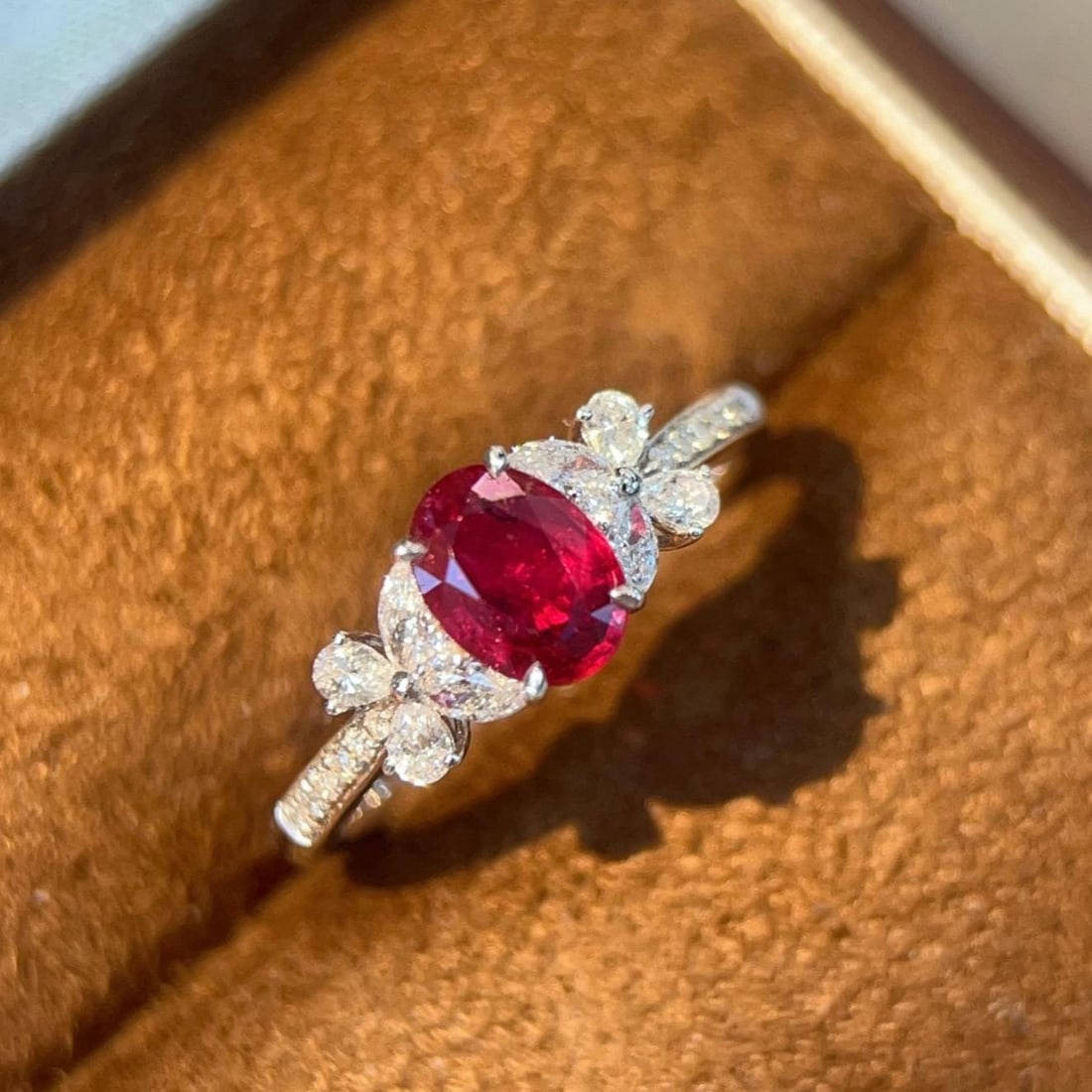 14k Gold 1.21 Ctw Natural Ruby & Diamond Ring: Ref:231185250 // gold content:14k gold // ring size:7. 25us // // main gemstone:ruby // shape:oval // carat weight:0. 84ct // color:red // treatment:natural // // adjacent gemstone 2 : diamond //
