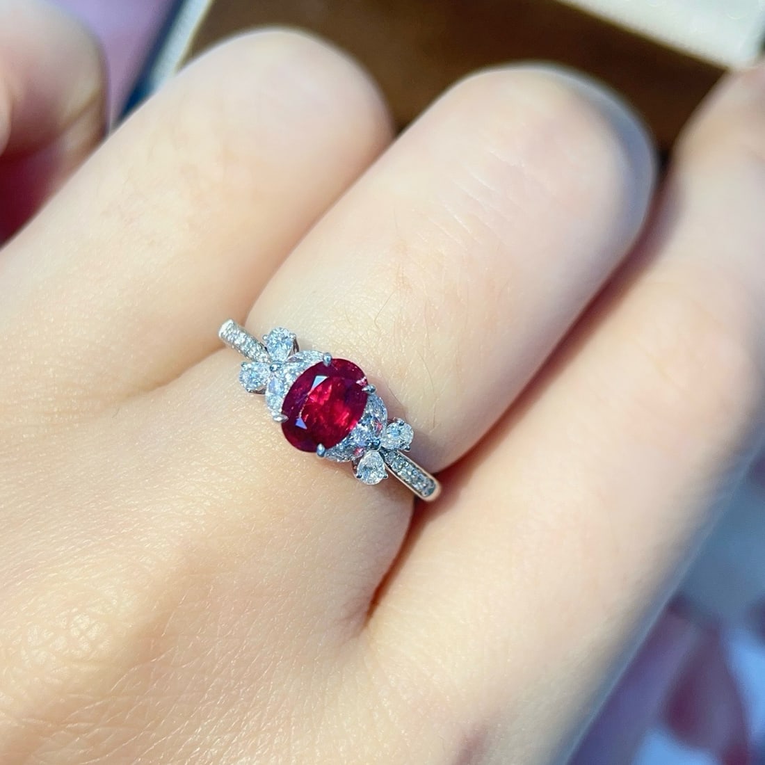 14k Gold 1.21 Ctw Natural Ruby & Diamond Ring - 2