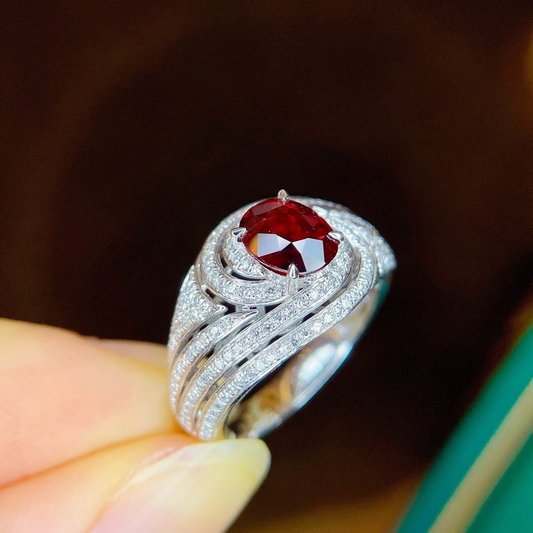 14k Gold 1.69 Ctw Natural Ruby & Diamond Ring - 2