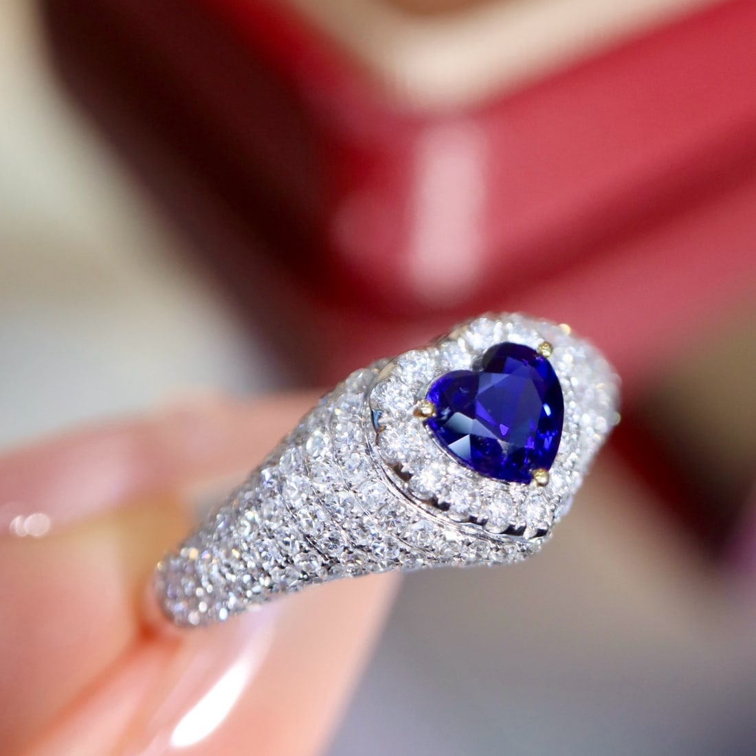 14k Gold 1.36 Ctw Natural Sapphire & Diamond Ring - 2