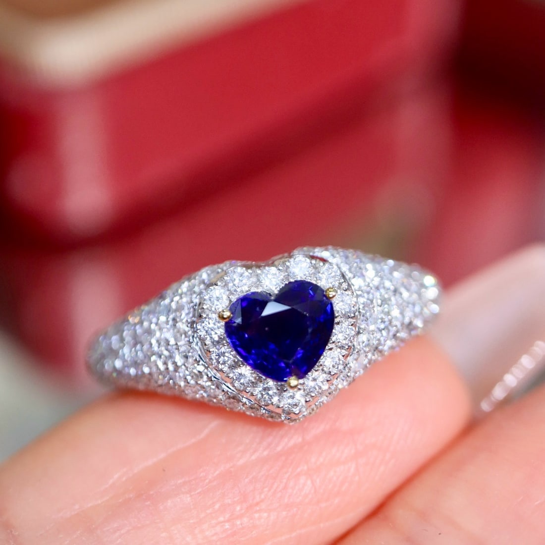 14k Gold 1.36 Ctw Natural Sapphire & Diamond Ring - 4