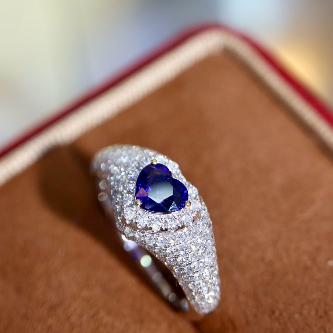 14k Gold 1.36 Ctw Natural Sapphire & Diamond Ring - 7
