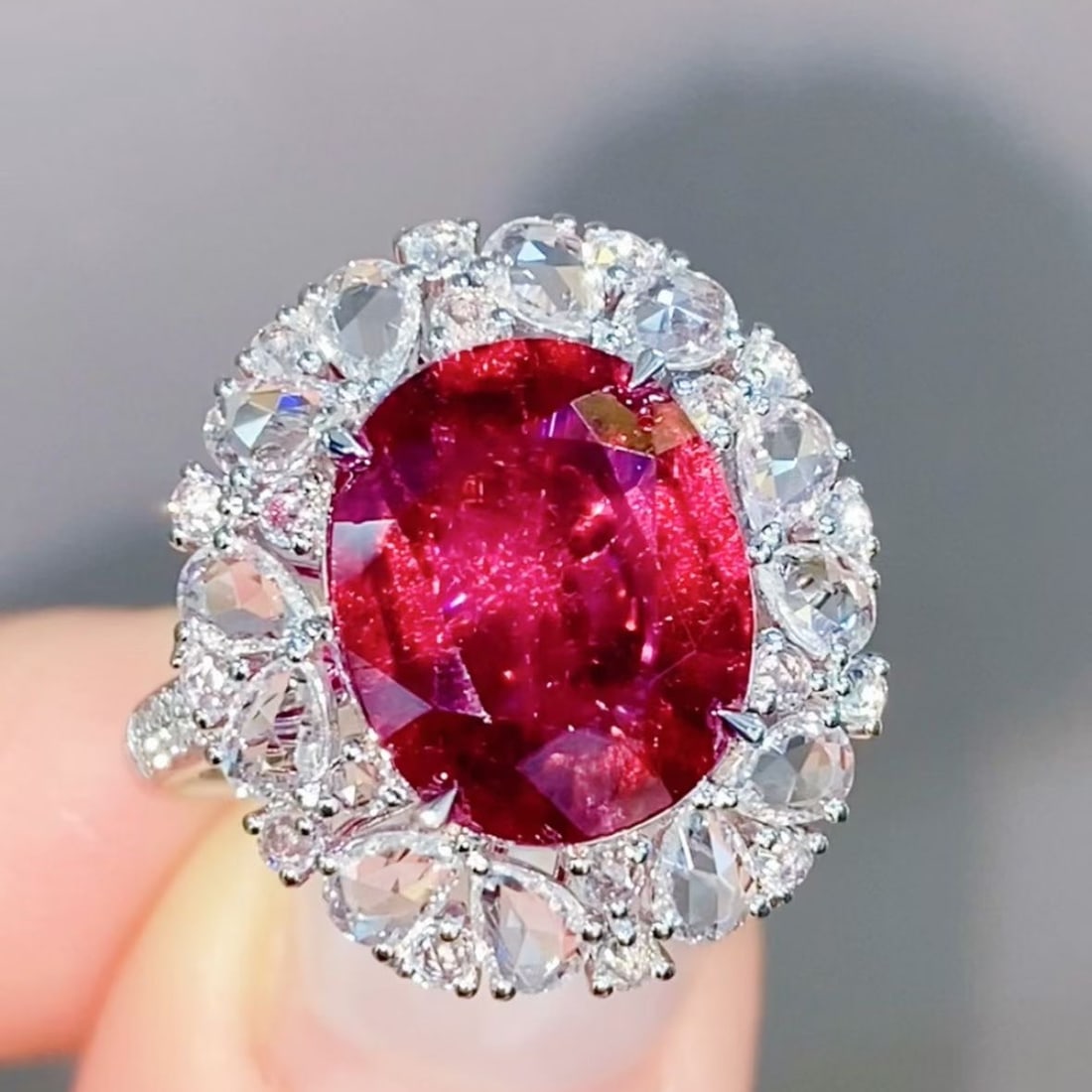 14k Gold 3.52 Ct Natural Tourmaline & Diamond & Sapphire Ring - 2