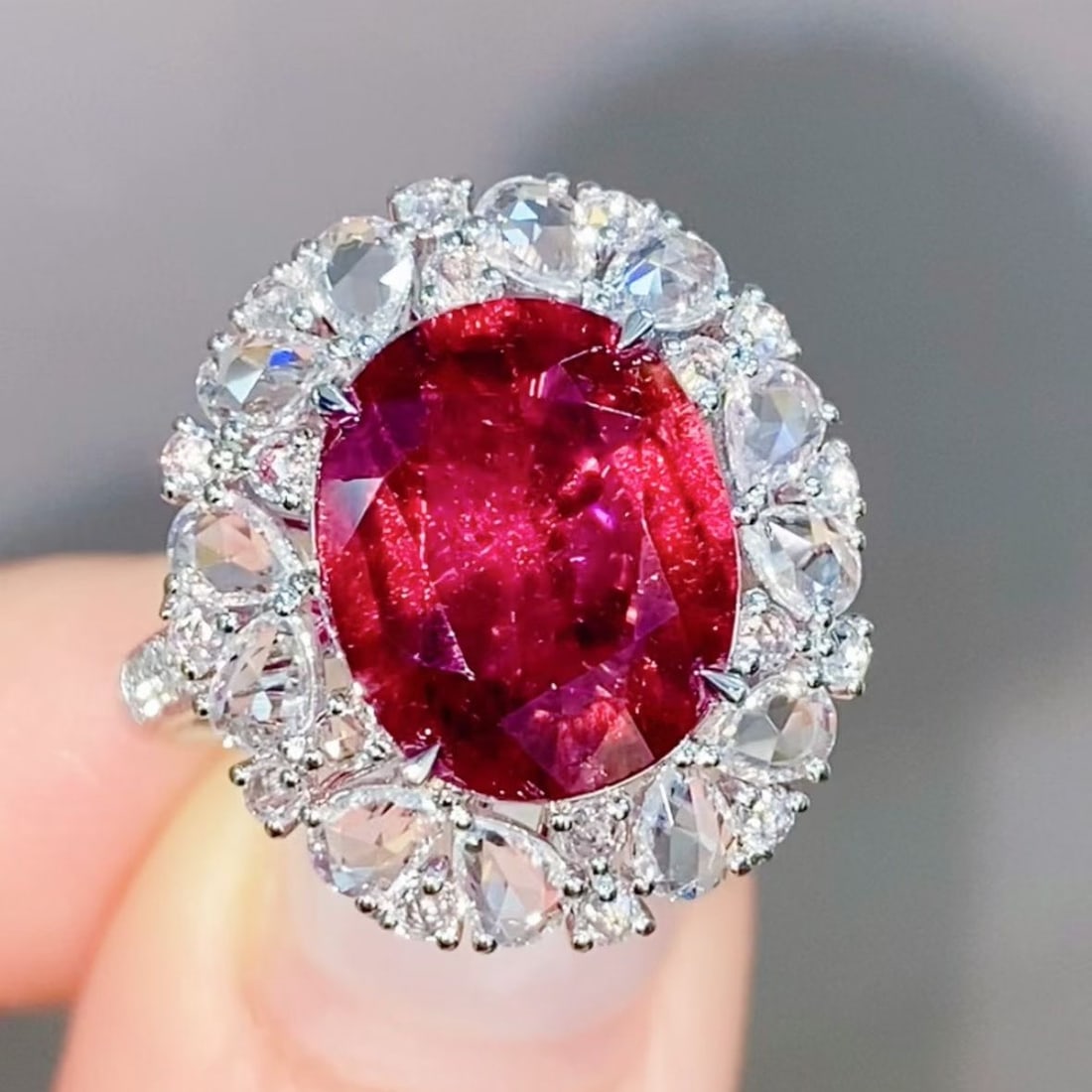 14k Gold 3.52 Ct Natural Tourmaline & Diamond & Sapphire Ring - 3