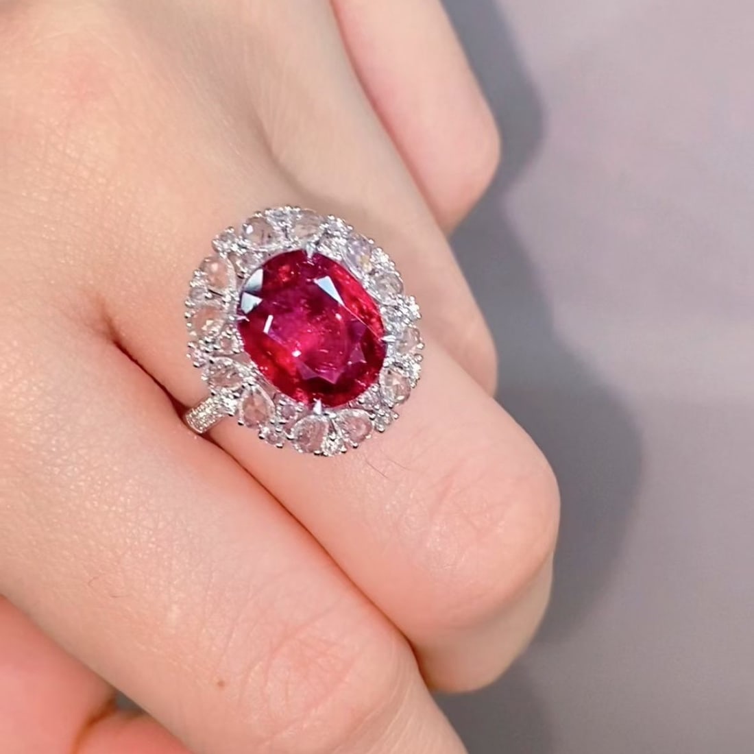 14k Gold 3.52 Ct Natural Tourmaline & Diamond & Sapphire Ring - 4