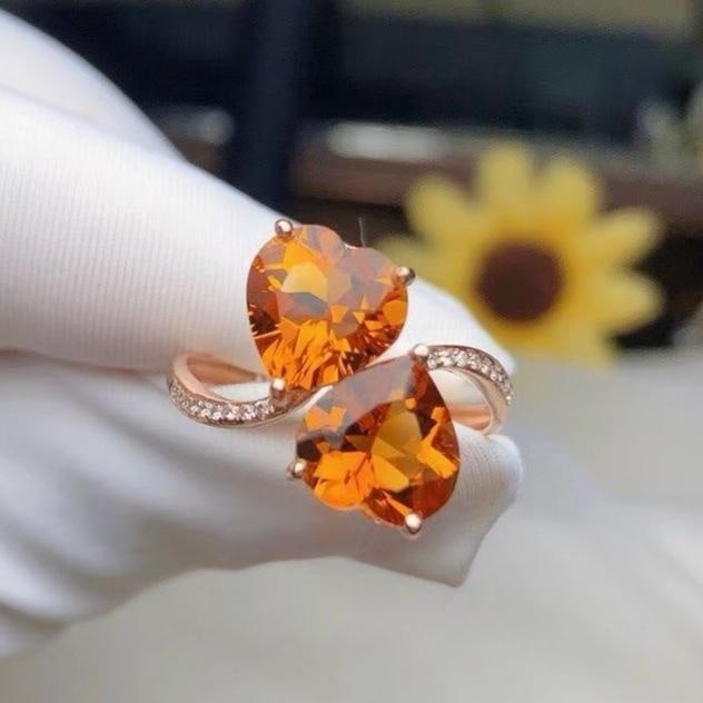 14k Gold 3.10 Ct Natural Citrine & Diamond Ring: Ref:231186023 // gold content:14k gold // ring size:7. 25us // // main gemstone:citrine // shape:heart // carat weight:3. 10ct // color:yellow // treatment:natural // // adjacent gemstone 2 : diamond