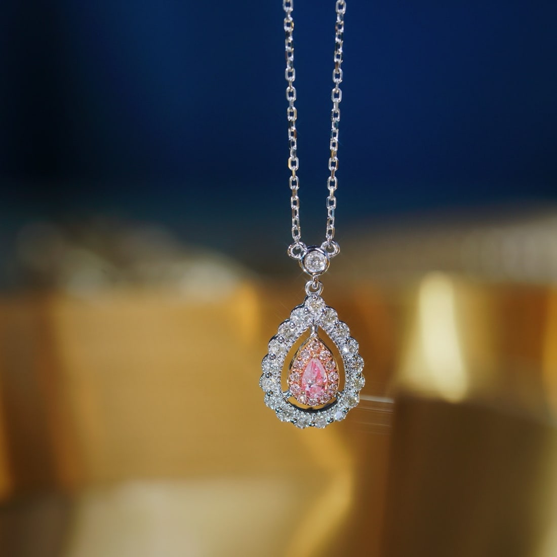 14k Gold 0.35 Ctw Natural Pink Diamond & Diamond Necklace - 4